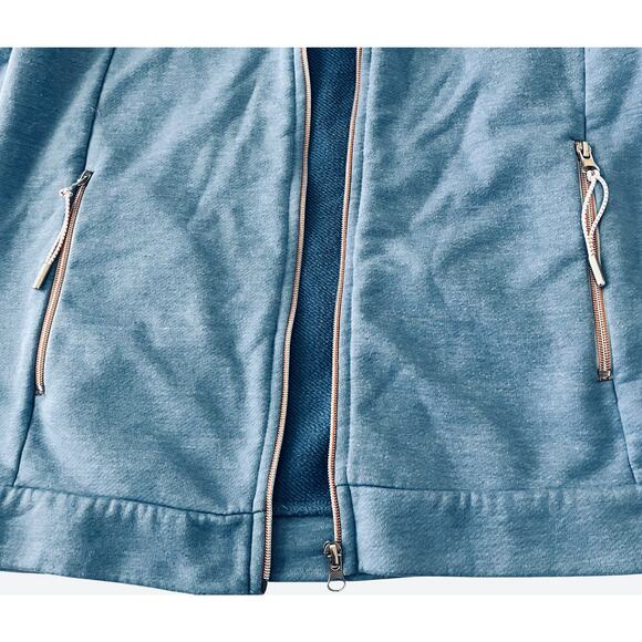 STREET ONE LONG SLV FRONT ZIP HOODIE WITH DRAWCORD, WOMENS, L-SKY BLUE-2 POCKETS - Picture 8 of 12